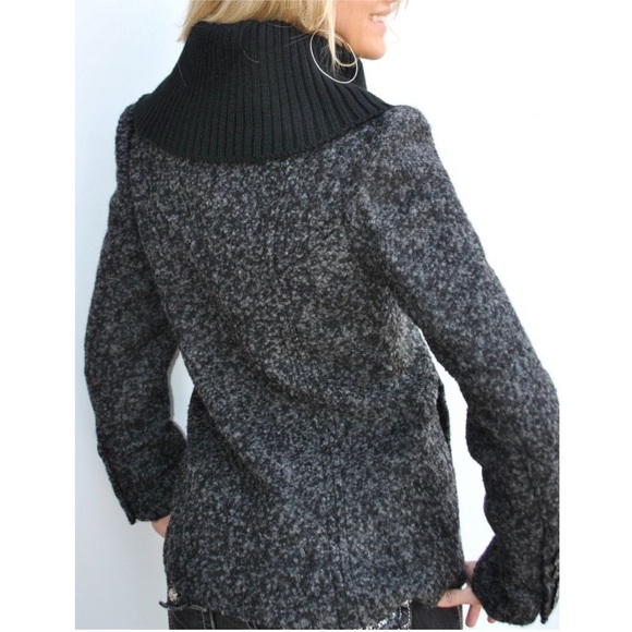 STEVE MADDEN WOOL BLEND COAT PEACOAT DETACHABLE KNIT COLLAR GRAY /SIZE M - Picture 3 of 6